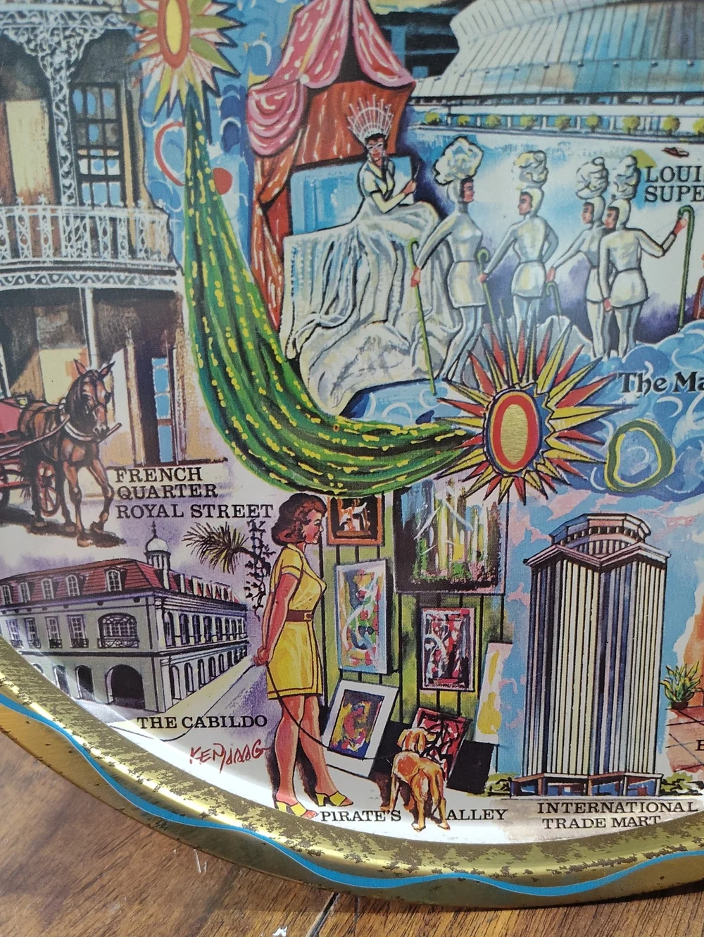 Vintage 1960s New Orleans Decorative Serving Tray